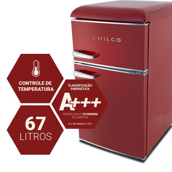 Imagem de Frigobar Retrô Philco PFG100RV 87L