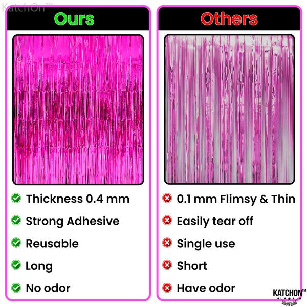 Imagem de Fringe Backdrop KatchOn XtraLarge rosa choque 1,0 x 2,4 m - pacote com 2