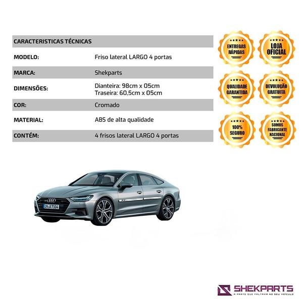 Imagem de Friso Cromado Lateral Largo Audi A7 2013 a 2023