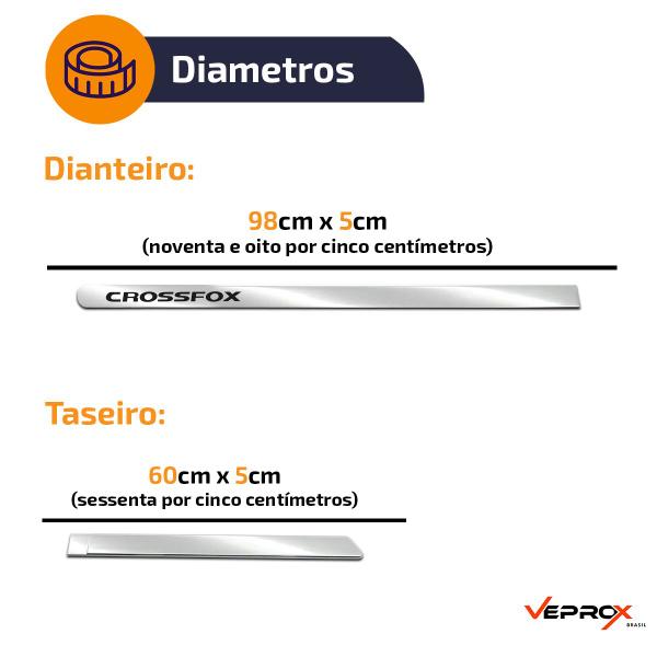 Imagem de Friso Cromado Lateral Largo CrossFox 4 Portas - 2006 a 2018
