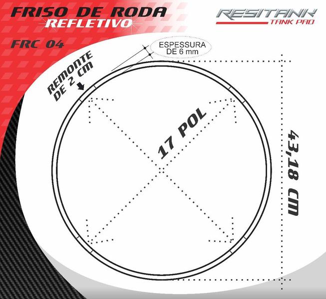 Imagem de Friso De Roda Refletivo Adesivo Carro Honda Civic Elx Aro 17