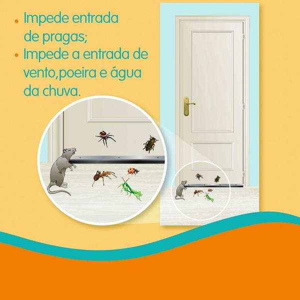 Imagem de Friso De Vedação Em Alumínio - 080 Cm - Branco - Kit 2 Pçs