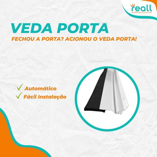 Friso De Vedação Em Alumínio - 100 Cm - Branco - Kit 2 Pçs - Reall Imagem de Friso De Vedação Em Alumínio - 100 Cm - Branco - Kit 2 Pçs