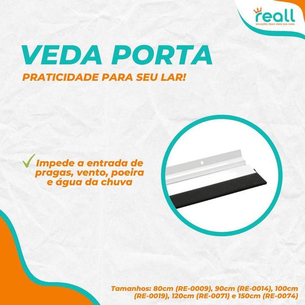 Friso De Vedação Em Alumínio - 100 Cm - Branco - Kit 2 Pçs - Reall Imagem de Friso De Vedação Em Alumínio - 100 Cm - Branco - Kit 2 Pçs