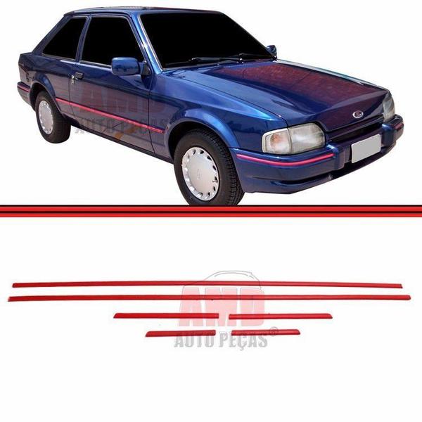 Imagem de Friso Lateral - Escort/Hobby/XR3 92 até 95 - Vermelho 1,5 - Jogo