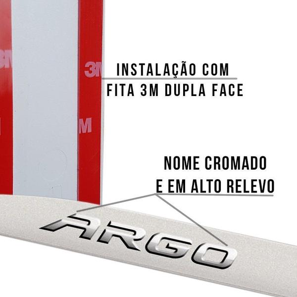 Imagem de Friso Lateral Fiat Argo Com Nome Alto Relevo Cromado 2017 18 19