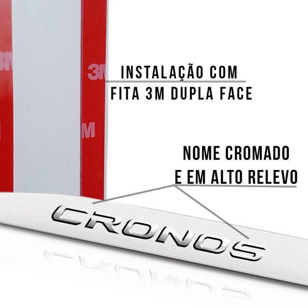 Imagem de Friso Lateral Fiat Cronos Com Nome Alto Relevo Cromado 2017 18 19