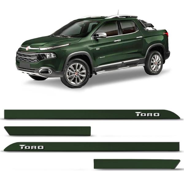 Imagem de Friso Lateral Fiat Toro 2016 a 2022 Verde Botanic Alto Relevo