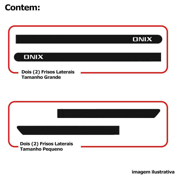 Imagem de Friso Lateral Gm Onix 2012 A 2019 Borrachão Com Nome 6354A