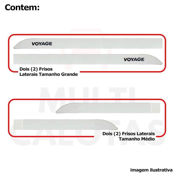 Imagem de Friso Lateral Jogo Vw Voyage Largo Branco Cristal