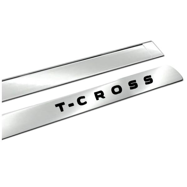 Imagem de Friso Lateral Largo T-Cross 2019 2020 2021 2022 2023 Kit Cromado Personalizado 4 Portas