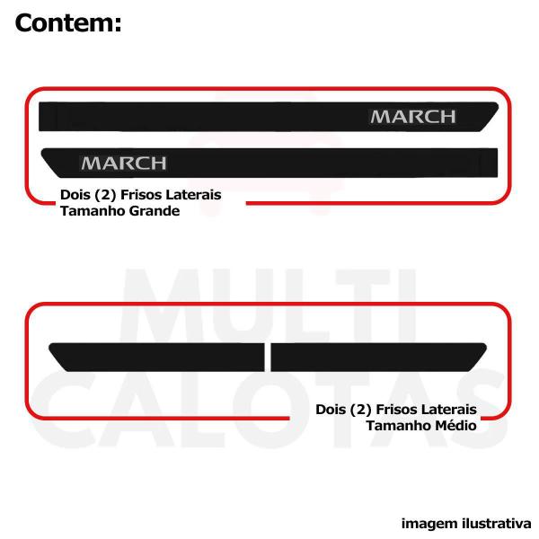 Imagem de Friso Lateral March 2012 A 2020 Preto Fosco Com Nome