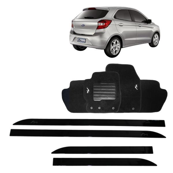Friso Lateral Preto Ford Ká 2015 + Tapete Bordado - Garagem Online LO Parts/Tevic Imagem de Friso Lateral Preto Ford Ká 2015 + Tapete Bordado