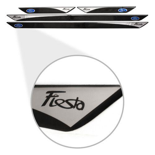 Imagem de Friso Lateral Preto New Fiesta + Soleira Resinada 4 Peças