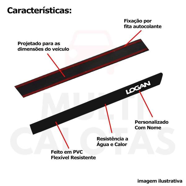 Imagem de Friso Lateral Renault Logan Todos 4 Portas Preto Com Nome