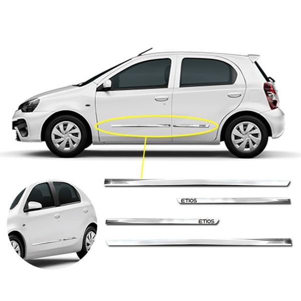 Imagem de Friso Lateral Slim Inferior Etios 2012 a 2023 Kit Cromado Personalizado 4 Portas