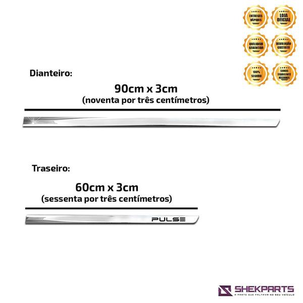Imagem de Friso Lateral Slim Inferior Fiat Pulse 2021 a 2023 Cromado