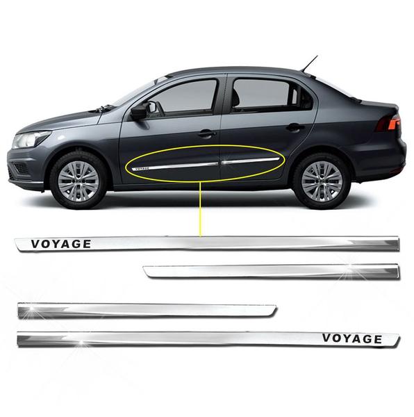 Imagem de Friso Lateral Slim Voyage G5 G6 G7 G8 2009 a 2023 Kit Cromado Personalizado 4 Portas