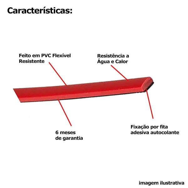 Imagem de Friso Lateral Vermelho Universal Flexivel 15Mm Com 2 Metros