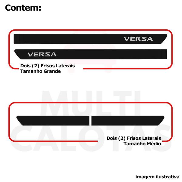 Imagem de Friso Lateral Versa 2012 A 2015 Preto Fosco Com Nome