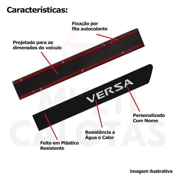 Imagem de Friso Lateral Versa 2012 A 2015 Preto Fosco Com Nome