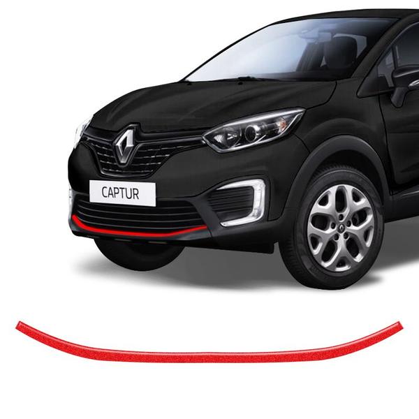 Imagem de Friso Para-choque Dianteiro Captur Adesivo Vermelho Tuning