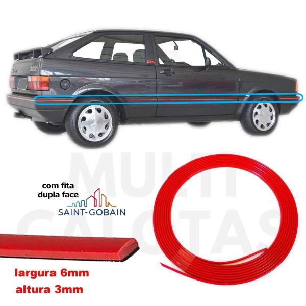 Friso Parachoque Gol Gts Gti 87 88 89 90 91 92 93 94 Vermelh - Mediterraneo Imagem de Friso Parachoque Gol Gts Gti 87 88 89 90 91 92 93 94 Vermelh