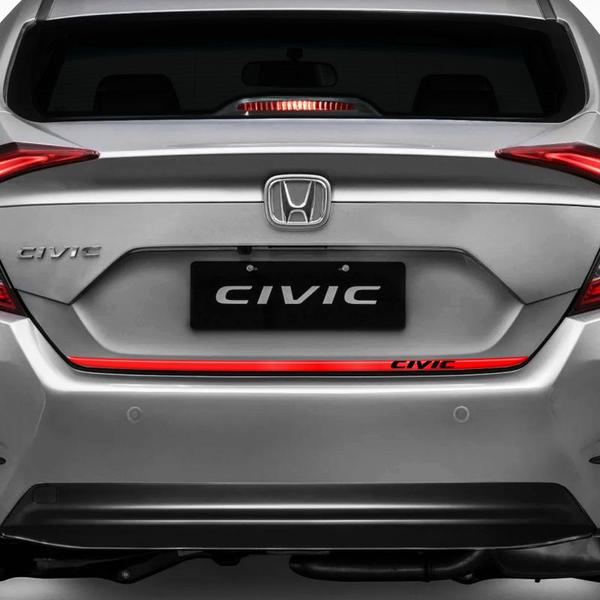 Imagem de Friso Porta-Malas Vermelho Civic G10 2016/21 + Emblema Preto