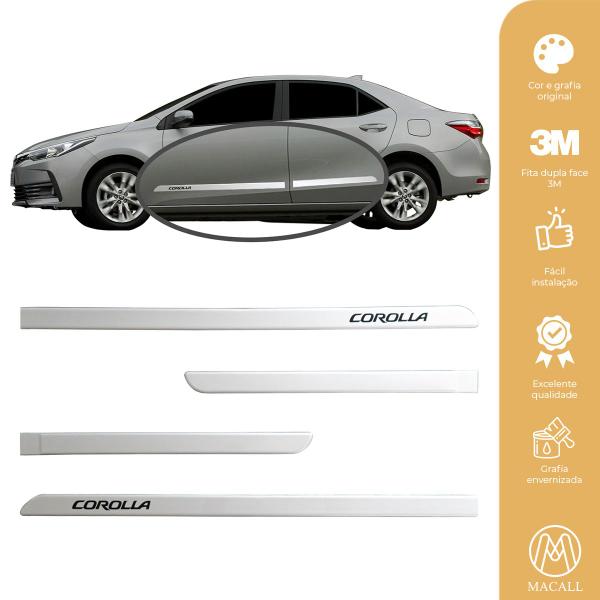 Friso Porta Toyota Corolla Original Prata Supernova 2008 à 2024 Imagem de Friso Porta Toyota Corolla Original Prata Supernova 2008 à 2024