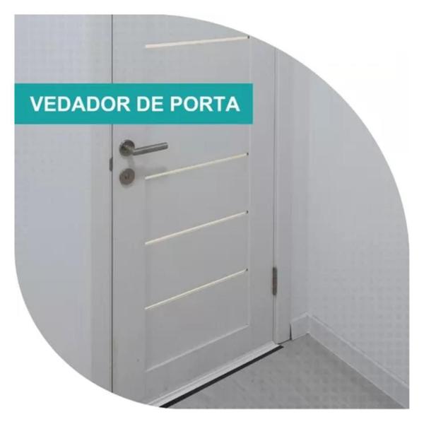 Imagem de Friso Rodo De Porta Vedação Automático 100 Cm Preto