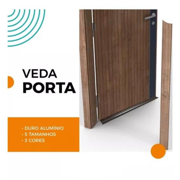 Imagem de Friso Rodo De Porta Vedação Automático 100 Cm Preto