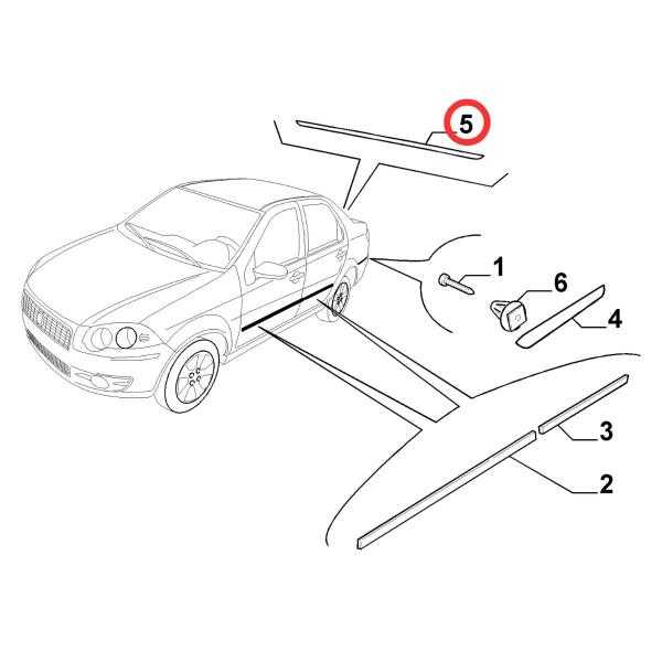 Imagem de Friso Tampa Porta Malas Fiat Siena 2013  2017 51800405