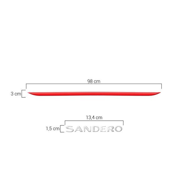 Imagem de Friso Traseiro Vermelho P/ Sandero 15/19 Cromado Genérico