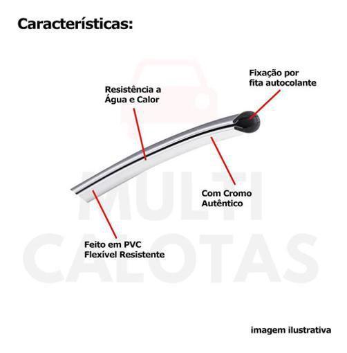 Imagem de Friso Universal Cromado Em U Com Adesivo 6 Metros Pa10596