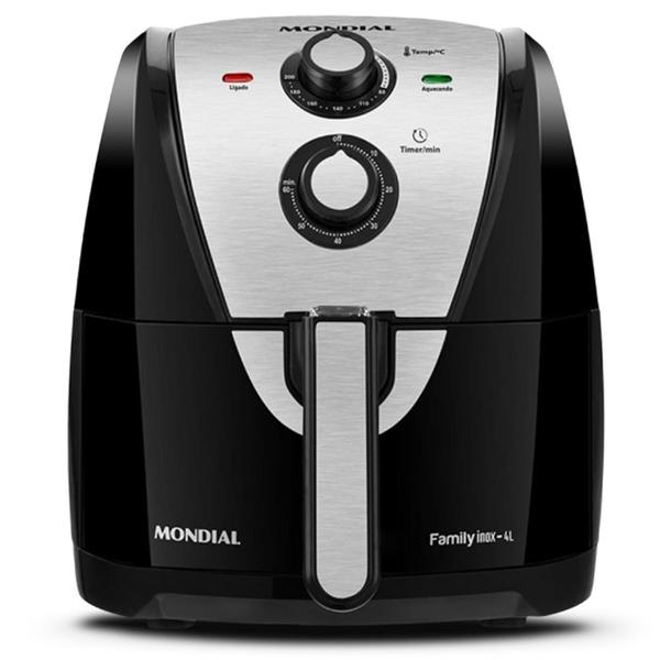 Imagem de Fritadeira a Ar AirFryer Mondial Family Inox Black  4L 110V  1500W - AFN-40-BI