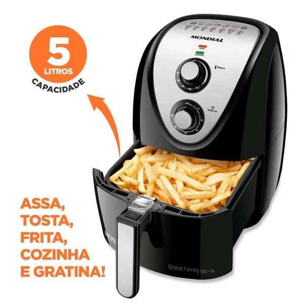 Imagem de Fritadeira a Ar Sem Óleo AirFryer 5L Mondial 1900w AFN-50BI 220v