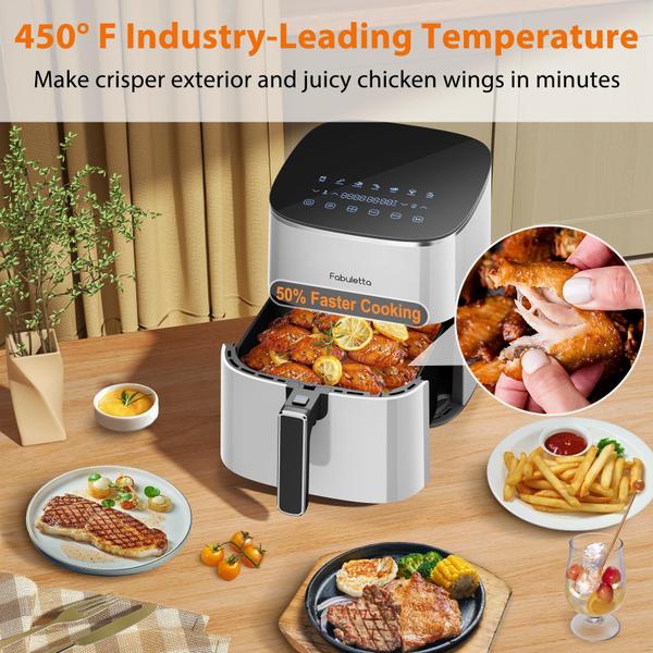 Imagem de Fritadeira Air FABULETTA 6QT 11 em 1 450F Max Crisp Antiaderente Branca