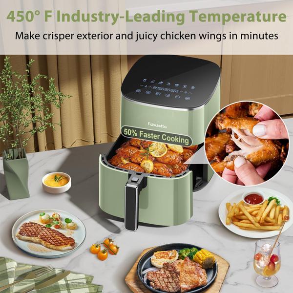 Imagem de Fritadeira Air FABULETTA 6QT 11 em 1 450F Max Crisp Antiaderente Verde