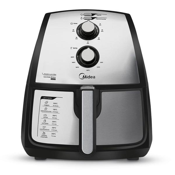 Fritadeira Air fryer 4L cor Inox Midea Fritadeira Air fryer 4L cor Inox Midea