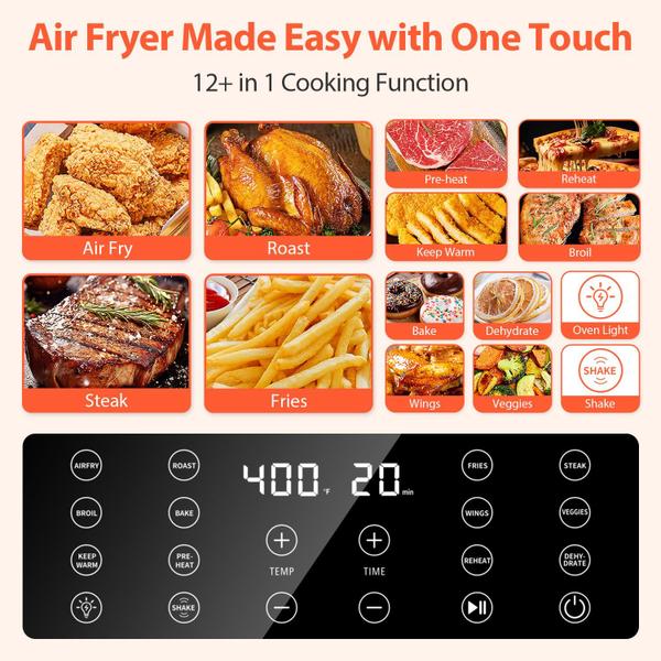 Imagem de Fritadeira Air Fryer Beelicious 5,5L 12 em 1 Digital 40+ Receitas brancas