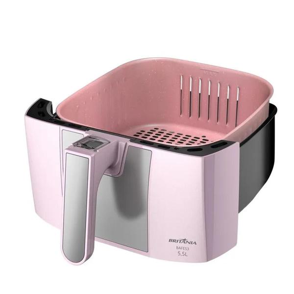 Imagem de Fritadeira Air Fryer Britânia Rosa Sem Óleo 1500w 5,5 Litros - 110v ou 220v