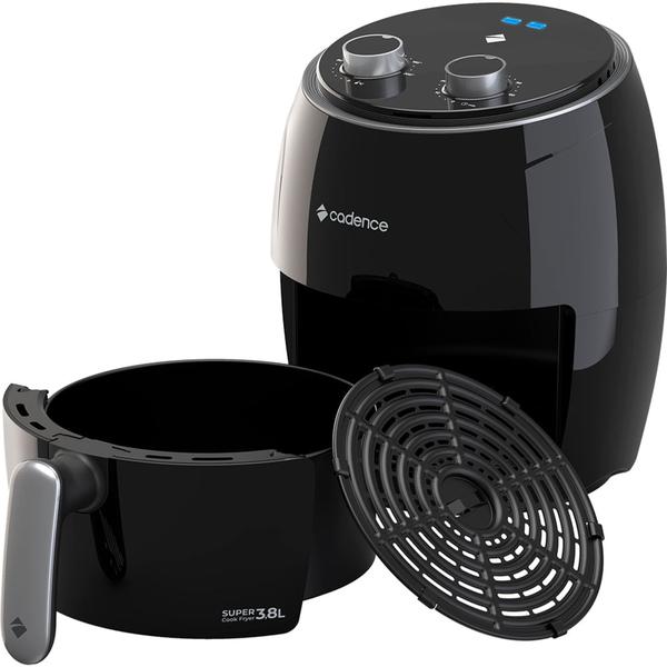 Imagem de Fritadeira Air Fryer Cadence sem Óleo 3,8L com Timer FRT410 Preto 110V Original Garantia 1 Ano