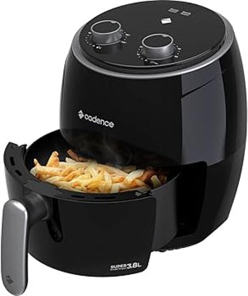 Imagem de Fritadeira Air Fryer Cadence sem Óleo 3,8L com Timer FRT410 Preto 110V Original Garantia 1 Ano