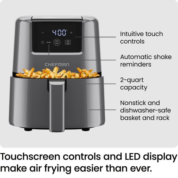 Imagem de Fritadeira Air Fryer Chefman 2L Digital Space Saving Grey