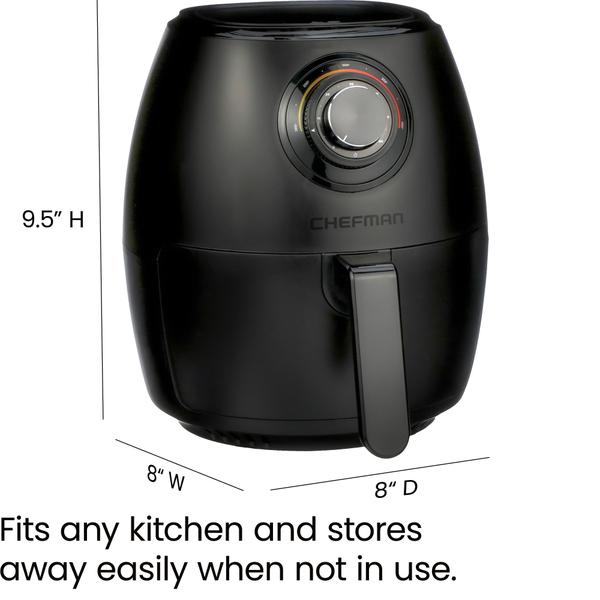 Imagem de Fritadeira Air Fryer Chefman Small 3,6 L, antiaderente, 1200 W, preta fosca