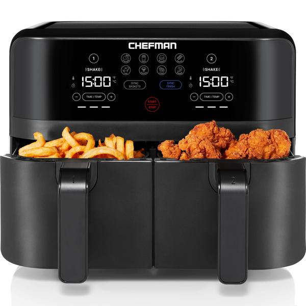 Imagem de Fritadeira Air Fryer Chefman TurboFry Touch Dual com cesto duplo