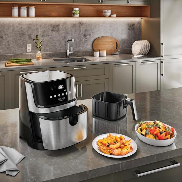 Imagem de Fritadeira Air Fryer Dako Digital 5l 1700w Preto com Inox 127v