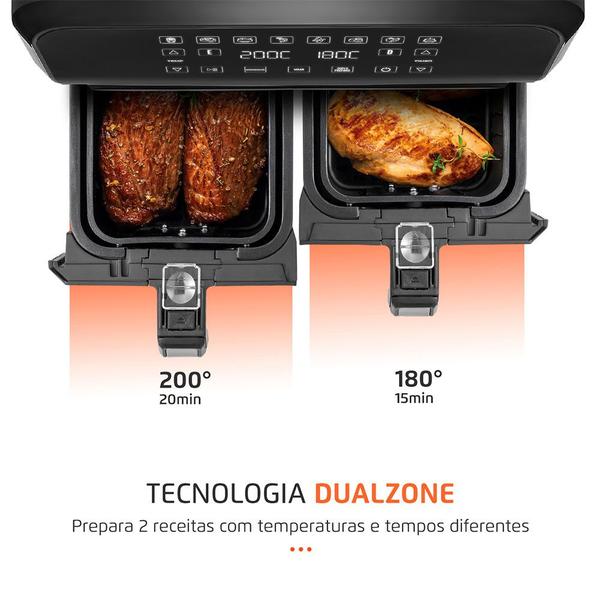 Imagem de Fritadeira Air Fryer Dual Duplo Cesto 8 Litros AFD-01-BI Mondial