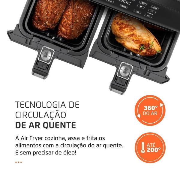 Imagem de Fritadeira Air Fryer Dual Duplo Cesto 8L Mondial 127V