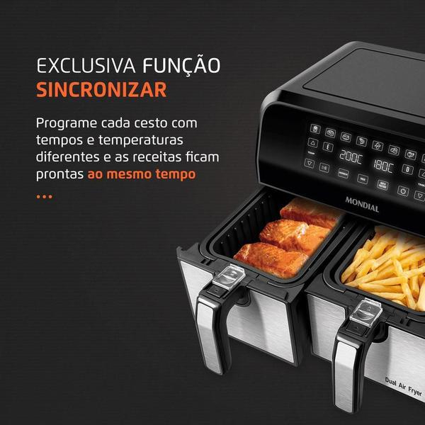 Imagem de Fritadeira Air Fryer Dual Duplo Cesto 8L Mondial 127V